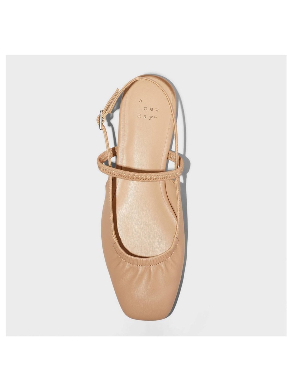 A NEW DAY Women's Vada tan Slingback Scrunch Toe Flats Size 11 - Picture 9 of 9